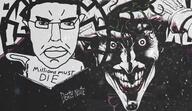 angry animated anime batman_(series) book dc_comics death_note glasses hair holding_book holding_object jake_novak joker_(dc) millions_must_die music pen sonnenrad sound soyjak subvariant:chudjak_front variant:chudjak video // 1244x720, 12.6s // 3.2MB