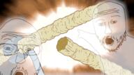 2soyjaks arm cartoon food glasses hand looking_at_you open_mouth pointing pun scooby_doo soy_jerky soyjak stubble variant:two_pointing_soyjaks // 1365x768 // 946.1KB