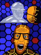 3soyjaks blue_eyes glasses movie open_mouth soyjak stubble the_lawnmower_man variant:nerdjak // 739x987 // 69.0KB