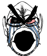 big_eyebrows big_lips crying eyebags eyebrows glasses open_mouth red_eyes selfish_little_fuck stubble subvariant:nogoblin variant:nojak wrinkles // 443x523 // 30.2KB