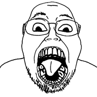 animated distorted glasses open_mouth soyjak stubble subvariant:boat_rammer variant:bernd // 1200x1125 // 344.6KB