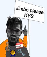 arm attention_whore award badge beard brown_hair chud_(boorufag) chud_(soybooru) closed_eyes clothes crying dan hand hello_my_name_is_(sticker) jimbo_(namefag) jimbo_please_kys meta:namefags name_tag nas:gigachad open_mouth pointing screaming sign soybooru soyjak subnas:gigayell text transparent_background variant:abortion_lover // 794x960 // 252.1KB