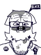 bbc black_lives_matter blacked blm_logo blush fist hair monochrome queen_of_spades star tattoo variant:markiplier_soyjak zillyjak // 600x800 // 21.1KB
