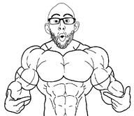 and_oreos beard big buff glasses muscular_male oreos soyjak subvariant:muscular_shirtjak variant:nojak white // 1369x1189 // 95.2KB