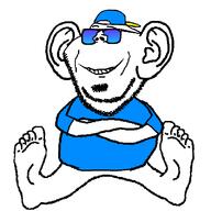 addison_(user) arms_folded big_ears blue_shirt cap clothes dj ear flag:sweden foot full_body glasses hat shades sharp_teeth smile subvariant:party_soyak_ears sunglasses t_shirt transparent_background variant:impish_soyak_ears // 800x800 // 20.3KB