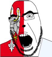 animal bird country eagle flag flag:greater_poland full_head glasses greater_poland hair looking_to_the_right open_mouth poland soyjak stubble teeth text transparent variant:cobson voivodeship // 721x789 // 91.8KB