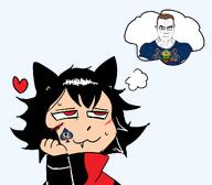 alunya anarcho-communism blush catgirl commie heart pennsylvania spade subvariant:muscular_chud tattoo thinking variant:chudjak // 1097x960 // 202.6KB