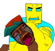 blue_eyes blue_hair boyfriend_(friday_night_funkin') fnf fnf_pedo friday_night_funkin' geometry_dash nigger red_hat shitskin subvariant:chudplier subvariant:pol_face the_weak_should_fear_the_strong variant:chudjak variant:markiplier_soyjak yellow_skin // 1996x1844 // 866.0KB