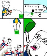 4soyjaks arm bucket clothes cum dirty ear eating excited flag flag:norway flag:sweden glasses hair hand hands_up leg norway nsfw open_mouth parachute penis plane smile soy soyjak soylent stubble sweden sweden_yes testicles tongue variant:impish_soyak_ears variant:norwegian variant:soyak // 842x1000 // 459.2KB