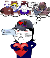 aryan blush cap chud chudfaggot clothes drawfag drawn_background eyebags fangirl fantasy frown hat heart holding_heart jimbo_(namefag) meta:namefags moistpepper_(user) navy_shirt niko_(oneshot) subvariant:chudfaggot subvariant:massmeowjak subvariant:perceptive_chud suit think_bubble thinking thub_(user) trend:aryan variant:alicia variant:chudjak variant:cobbert
