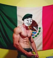 beret buff chud flag flag:mexico mexican_flag mexico muscles muscular_male photo real_life real_person variant:chudjak // 1080x1163 // 88.4KB