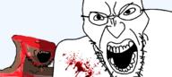 2soyjaks angry black_skin blood glasses gore open_mouth partially-severed_head soyjak stubble variant:angry_soyjak // 1500x674 // 163.0KB