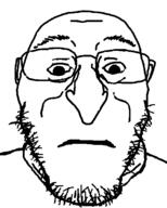 closed_mouth glasses soyjak stubble subvariant:bruceson subvariant:neutralplier template variant:bernd variant:markiplier_soyjak // 449x561 // 6.5KB