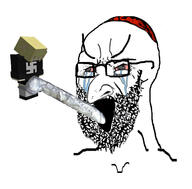 beard bloodshot_eyes clothes crying glasses hat judaism kippah large_eyebrows large_nose meta:pornographic_content minecraft nate nsfw open_mouth penis soyjak stretched_mouth variant:soyak // 1194x1174 // 165.1KB