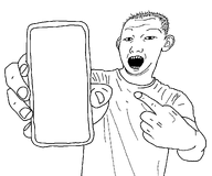 aliased brimmiest_comments_section☣️☣️☣️_do_not_enter☣️☣️☣️ clothes ear faggot fixed holding_object holding_phone kuz open_mouth phone pointing remastered subvariant:phonekuz template transparent_background tshirt variant:kuzjak // 1124x934 // 34.6KB