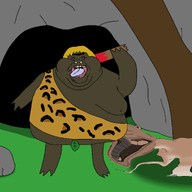 amphibian ancient blood brown_skin caveman dead death drawn_background fat frog froglaugh geg jsid meta:not_oc nas:pepe nusoi pepe_the_frog pepelaugh rock rocks series:nusoi_neanderthal_adventures shadow spear stab stone subvariant:hunky_twink_sex_machine suicide variant:alicia wearing_hide wearing_leaf // 2000x2000 // 360.3KB