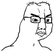 boomer brainlet closed_mouth glasses hair soyjak variant:chudjak // 494x456 // 31.7KB