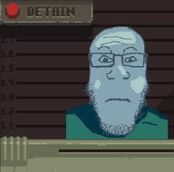 blue_skin detain papers_please pixelated subvariant:neutralplier variant:markiplier_soyjak video_game // 1271x1261 // 27.7KB