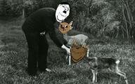 adolf_hitler animal antler baby deer deformed forest nazi_germany nazism outdoors subvariant:nathaniel subvariant:wholesome_soyjak variant:gapejak variant:impish_soyak_ears wholesome // 1600x1000 // 739.6KB