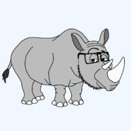 animal ear full_body glasses grey_skin horn rhino rocksteady series:animaljaks soyjak stubble tail variant:smugjak // 1200x1200 // 17.7KB