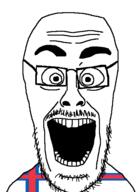 eyebrows eyes faroe_islands flag:faroe_islands forehead_lines glasses mustache nose open_mouth soyjak stubble teeth variant:cutejak // 437x599 // 14.1KB