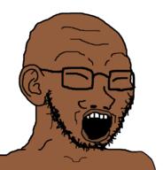 african_american black_skin blasian closed_eyes ear glasses open_mouth soyjak stubble variant:soyak // 765x800 // 67.9KB