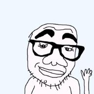 arm closed_mouth eyelashes glasses hand smile soyjak stubble variant:unknown wart // 900x900 // 20.9KB