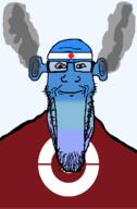angry bald bloodshot_eyes blue blue_skin calm closed_mouth ear flag flag:japan flag:kochi fume glasses japan kochi ogre_ears seethe smoke soyjak stretched_chin stubble subvariant:longplier template todofuken transparent_background variant:markiplier_soyjak // 823x1250 // 60.8KB