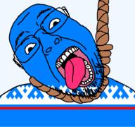 ack autonomous_okrug dead flag flag:yamato_nenets glasses hair hanging open_mouth rope russia skin soyjak stubble suicide teeth tongue transparent transparent_background variant:bernd white yamalo-nenets yellow_teeth // 768x719 // 55.5KB