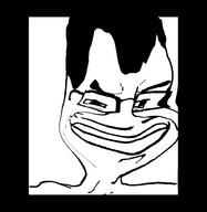 closed_mouth deformed glasses hair smile soyjak variant:chudjak // 894x919 // 113.1KB