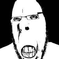 black_background clenched_teeth closed_mouth glasses meta:tagme stubble variant:cobson // 721x720 // 88.5KB