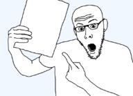 book clothes ear glasses holding_book holding_paper looking_at_you open_mouth paper pointing pointing_at_object stubble teeth transparent_background variant:koolson // 1080x782 // 20.9KB