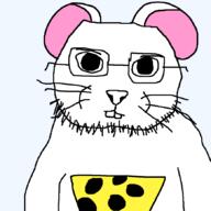 animal buck_teeth cat cheese closed_mouth glasses mouse stubble variant:catjak_(alternate) // 870x871 // 20.8KB