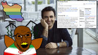 antenna arsham_parsi brown_skin cockroach flag flag:lgbt_pride_flag gay gay_flag glasses hezbollah_b homosexual homosexuality iran iranian lgbt open_mouth stubble variant:feraljak wikipedia wikipedia_article wing yellow_teeth // 1920x1080 // 519.2KB