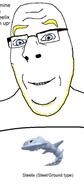 blond blue_eyes glasses grin pokemon smile soyjak steelix stubble subvariant:nucob text trend:aryan variant:cobson wholesome yellow_hair // 833x1894 // 89.7KB