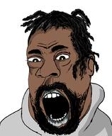 beard black_skin hair kendrick_lamar open_mouth soyjak variant:cobson // 739x899 // 59.8KB