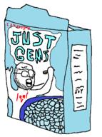 arm box cereal food gem glasses hand hands_up oekaki open_mouth qa_(4chan) soyjak spoon stubble text variant:cerealjak // 501x674 // 86.9KB