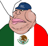 autism autistic big_lips brown_skin cap closed_mouth clothes fat flag:mexico hat lips looking_to_the_left mutt_lips nose obese speech_bubble speech_bubble_empty transparent variant:meximutt white_background