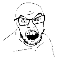 3d animated glasses mustache open_mouth rotating soyjak stubble variant:feraljak // 245x241 // 114.3KB