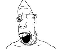 glasses open_mouth soyjak stubble teeth template variant:parrotjak // 682x576 // 12.3KB