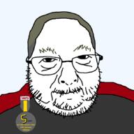 badge balding beard closed_mouth glasses hair nate nate_higgers old oldfag soyjak soyteen variant:grampjak // 879x879 // 33.3KB