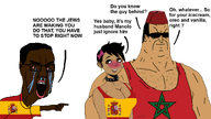 black_skin brown_skin clothes crying cuck cuckistador flag:morocco flag:spain girl hat jews moor moorish morocco pointing seething spain spaincucks spanish_women subvariant:chudjak_seething tear text variant:chudjak // 1190x672 // 248.4KB