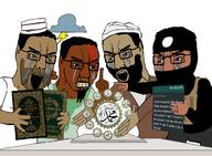 beard brown_skin crying hadith holding_object holding_sign imam isis islam jihadist muslims non_sectarian pointing seething shia shitskin sunni terrorist variant:chudjak vest warrior-z_(user) // 1280x943 // 879.0KB