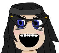 blue_eyes blush glasses hair hapa hapajak open_mouth soyjak variant:soytan white_skin // 585x522 // 24.7KB