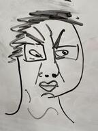 angry closed_mouth glasses hair internet_is_leaking irl oekaki redraw soyjak traditional_media variant:chudjak whiteboard // 4032x3024 // 2.5MB