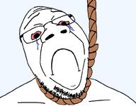 bloodshot_eyes chin closed_mouth concerned crying frown glasses hanging liquify_tool pout rope sad soyjak stubble template transparent_background variant:goopjak // 800x630 // 64.4KB