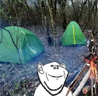 bald camp campfire campground camping ear fire forest grin marshmallow roasting roasting_marshmallow roasting_marshmallows smile stick tent variant:impish_soyak_ears wood // 874x862 // 1.9MB