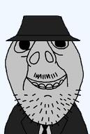clothes fedora grey_skin hat looking_at_you necktie noir smile stubble subvariant:brunetto suit teeth variant:bernd // 393x586 // 13.9KB