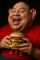 amerimutt brown_skin clothes ear lips mcdonalds meta:ai_generated mutt open_mouth red_shirt soyjak stubble subvariant:impish_amerimutt united_states // 1024x1536 // 3.4MB