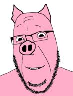 animal ear glasses hohol pig pink_skin snout soyjak stubble ukraine variant:cobson // 754x992 // 23.4KB